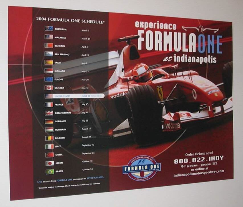 2004 F1 USA RACE GRAND PRIX poster