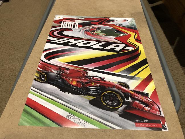 2020 Italy Imola F1 Ferrari cover art race grand prix poster