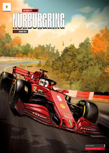 2020 Ferrari F1 Germany grand prix race poster cover art