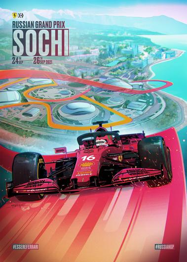 Race 15 2021 Russia Sochi grand prix cover art race poster