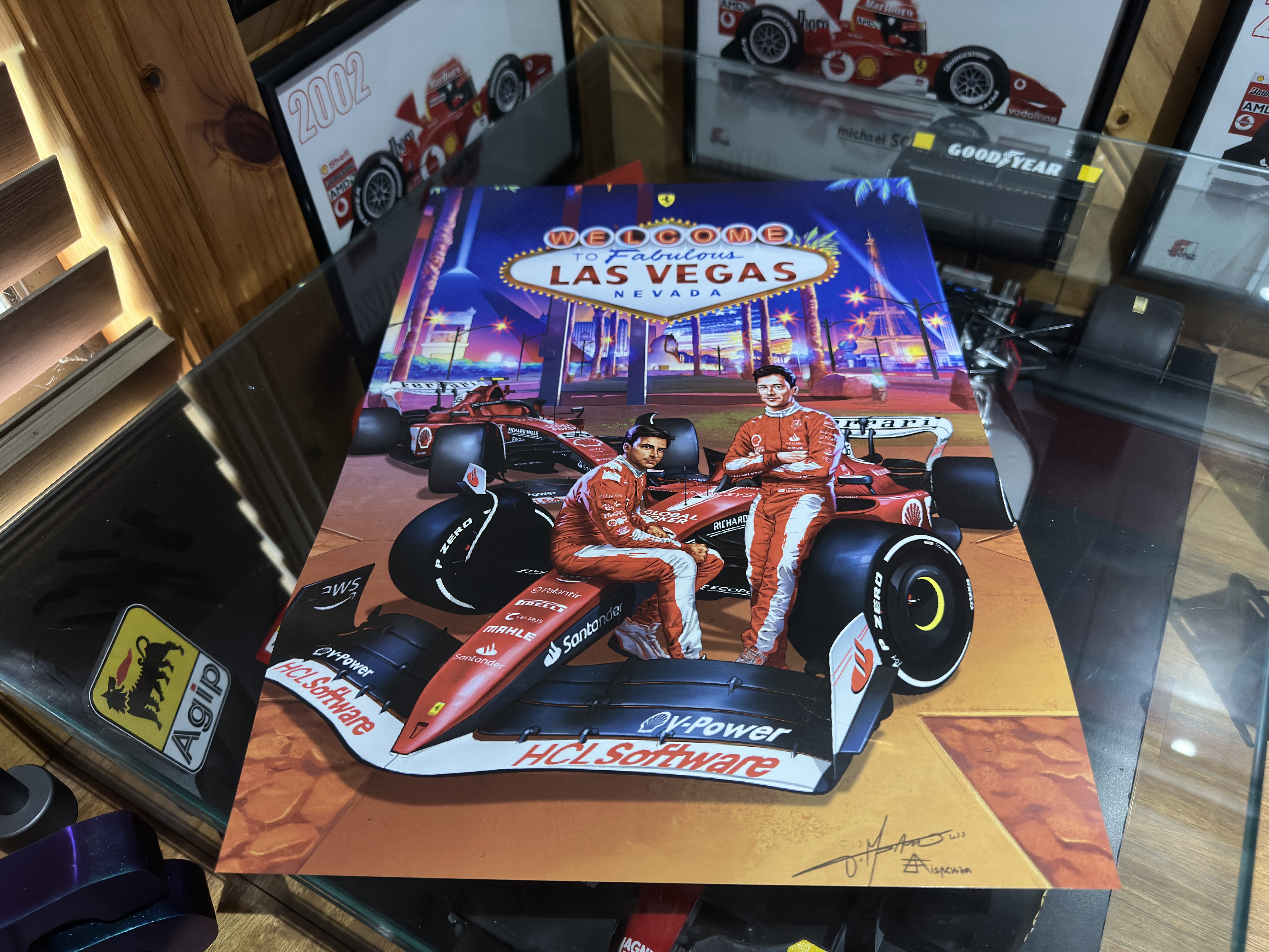 Ferrari 2023 Las Vegas Grand Prix cover art poster — high-quality satin print from the series